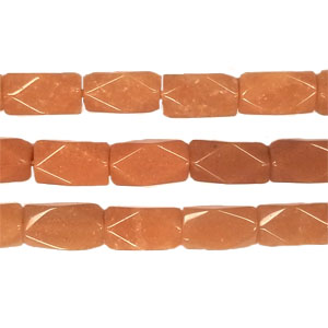 RED AVENTURINE FACETED CUTTING NUGGET 8X14MM